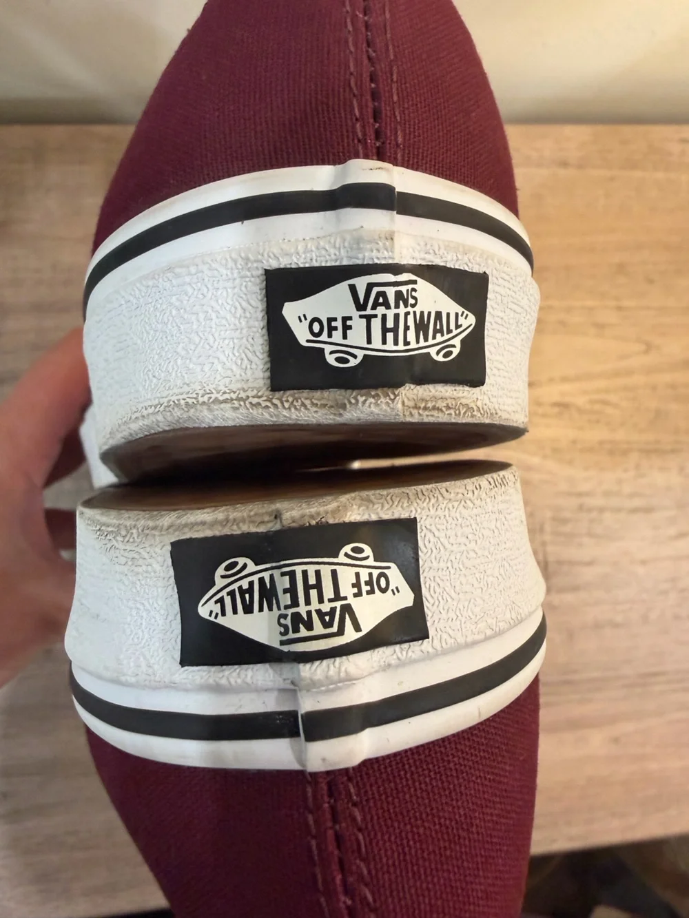 Vans Authentic Port Royal Red Burgundy/Black Canvas Low-Top Sneakers W 10 M 8.5